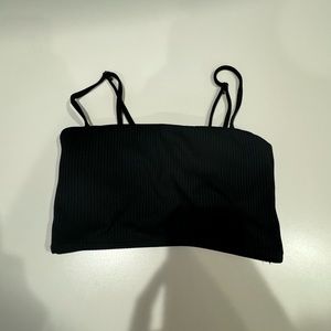 Black ribbed forever 21 crop top